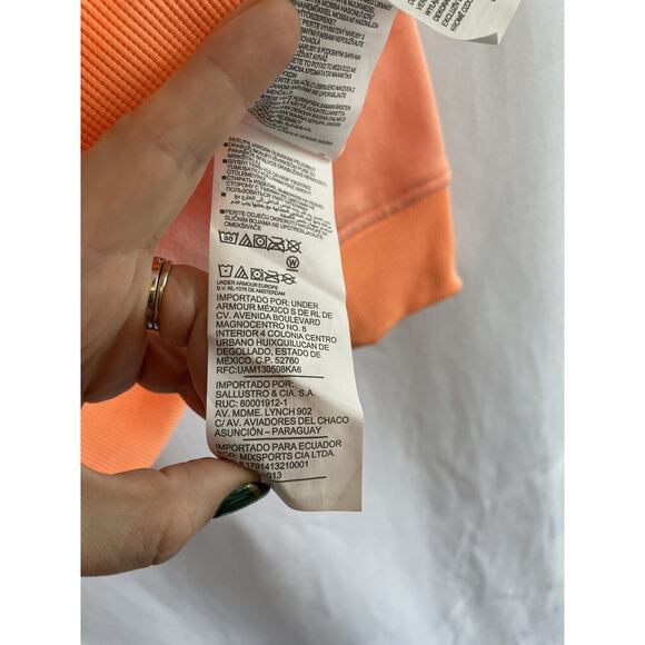 Under Armour Women's Cold Gear Mock Neck Loose Orange Peach Hoodie Size XS - Picture 6 of 7